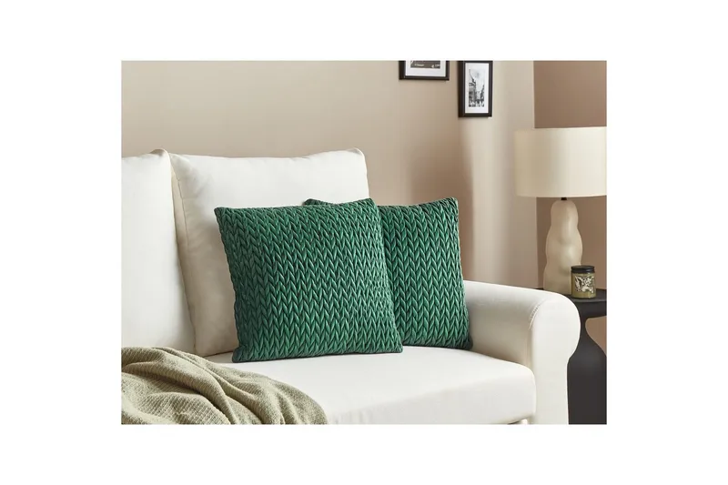 Prydnadskuddar Eclipta set om 2 Grön - Grön - Utemöbler & utemiljö - Dynor - Utomhuskuddar