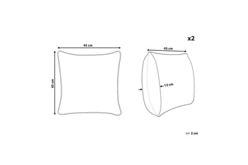 Prydnadskuddar Gardenia set om 2 Blå/Silver - Blå/Silver - Utemöbler & utemiljö - Dynor - Soffdyna & bänkdyna utemöbler