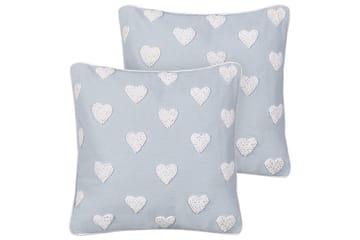 Prydnadskuddar Gazania set om 2 Grå/vit, Fyrkantig - Grå/vit, Fyrkantig - Utemöbler & utemiljö - Dynor - Utomhuskuddar