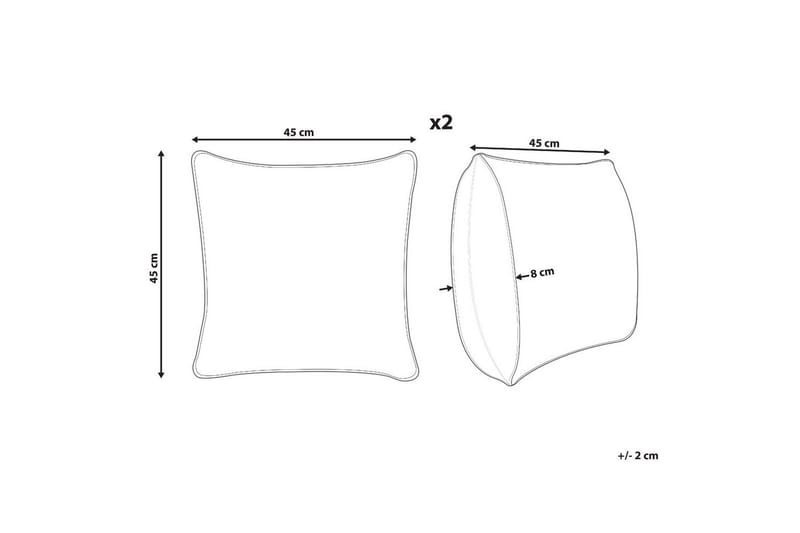 Prydnadskuddar Gazania set om 2 Grå/vit, Fyrkantig - Grå/vit, Fyrkantig - Utemöbler & utemiljö - Dynor - Utomhuskuddar