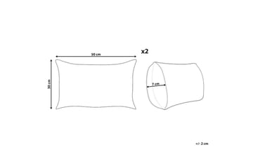 Prydnadskuddar Gazania set om 2 Grå/vit, Rektangulär - Grå/vit, Rektangulär - Utemöbler & utemiljö - Dynor - Utomhuskuddar