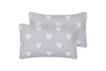 Prydnadskuddar Gazania set om 2 Grå/vit, Rektangulär - Grå/vit, Rektangulär - Utemöbler & utemiljö - Dynor - Utomhuskuddar