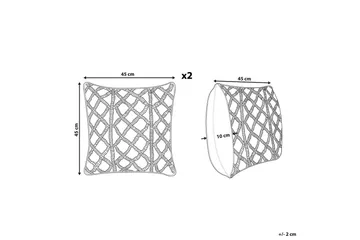 Prydnadskuddar Goreme set om 2 Blå - Blå - Utemöbler & utemiljö - Dynor - Utomhuskuddar