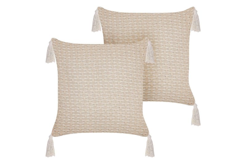 Prydnadskuddar Hakone set om 2 Beige, Fyrkantig - Beige, Fyrkantig - Utemöbler & utemiljö - Dynor - Soffdyna & bänkdyna utemöbler