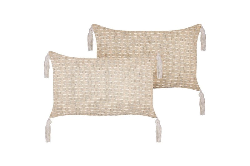 Prydnadskuddar Hakone set om 2 Beige, Rektangulär, Beige, Rektangulär