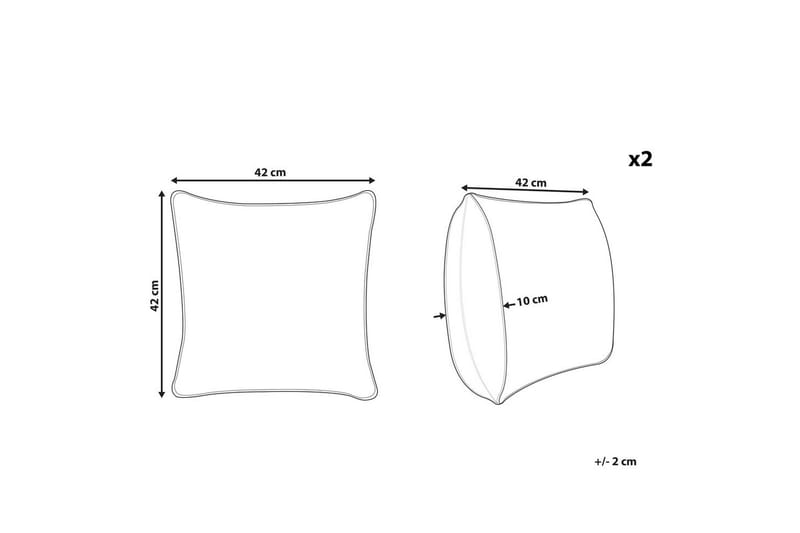 Prydnadskuddar Hakone set om 2 Taupe, Fyrkantig - Taupe, Fyrkantig - Utemöbler & utemiljö - Dynor - Utomhuskuddar