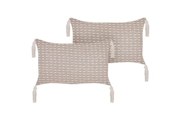 Prydnadskuddar Hakone set om 2 Taupe, Rektangulär