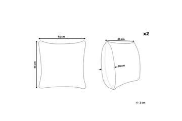 Prydnadskuddar Hordeum set om 2 Brun - Brun - Utemöbler & utemiljö - Dynor - Utomhuskuddar
