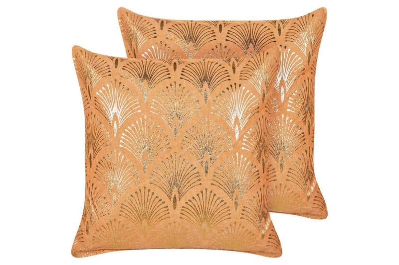 Prydnadskuddar Hoya set om 2 Orange/guld, Orange/guld