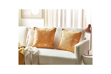 Prydnadskuddar Hoya set om 2 Orange/guld - Orange/guld - Utemöbler & utemiljö - Dynor - Sittdyna & ryggdyna utemöbler
