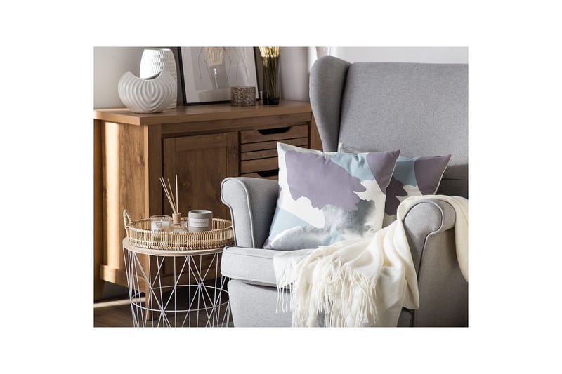 Prydnadskuddar Ixia set om 2 Flerfärgad/lila/vit/silver/blå - Flerfärgad/lila/vit/silver/blå - Utemöbler & utemiljö - Dynor - Utomhuskuddar