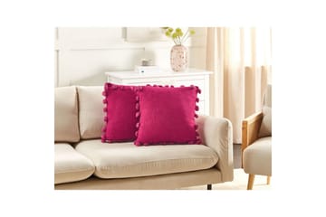 Prydnadskuddar Jasmine set om 2 Fuchsia - Fuchsia - Utemöbler & utemiljö - Dynor - Utomhuskuddar