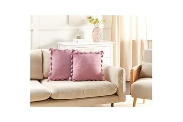 Prydnadskuddar Jasmine set om 2 Rosa - Rosa - Utemöbler & utemiljö - Dynor - Utomhuskuddar
