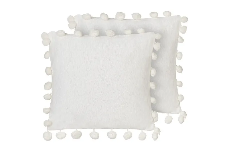 Prydnadskuddar Jasmine set om 2 Vit, Vit