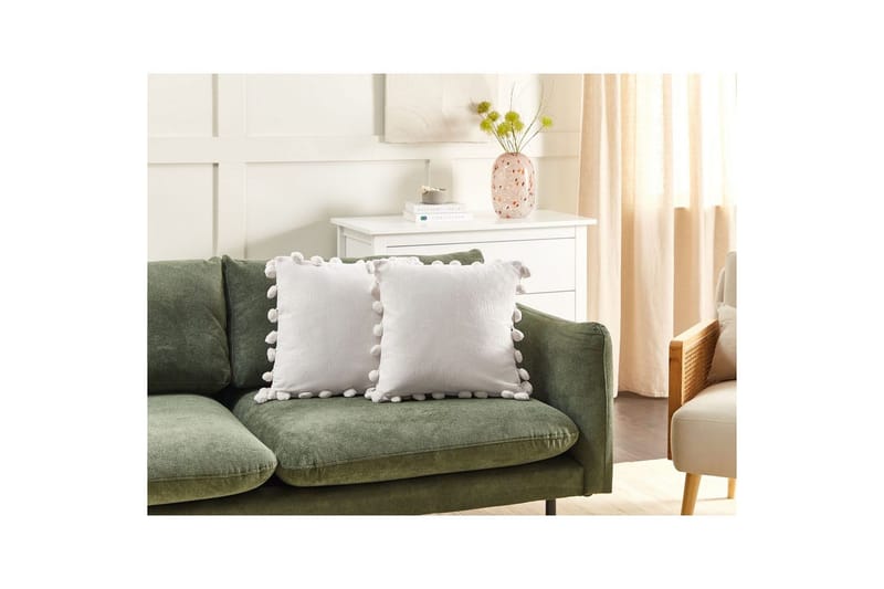 Prydnadskuddar Jasmine set om 2 Vit - Vit - Utemöbler & utemiljö - Dynor - Utomhuskuddar