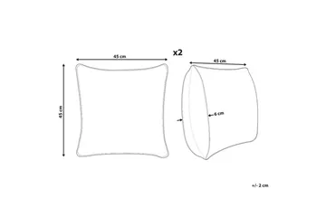 Prydnadskuddar Jatropha set om 2 Blå/vit/grön/orange - Blå/vit/grön/orange - Utemöbler & utemiljö - Dynor - Utomhuskuddar