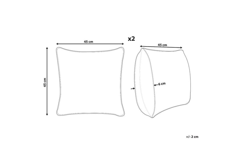 Prydnadskuddar Jatropha set om 2 Blå/vit/grön/orange - Blå/vit/grön/orange - Utemöbler & utemiljö - Dynor - Utomhuskuddar