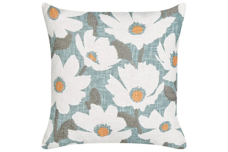 Prydnadskuddar Jatropha set om 2 Blå/vit/grön/orange - Blå/vit/grön/orange - Utemöbler & utemiljö - Dynor - Utomhuskuddar