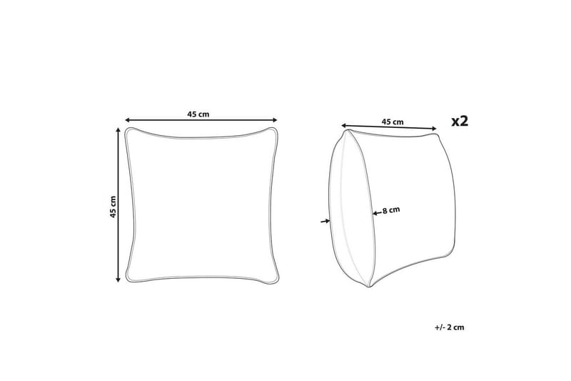 Prydnadskuddar Joycandy set om 2 Vit/Röd/Grön, Fyrkantig - Vit/Röd/Grön, Fyrkantig - Utemöbler & utemiljö - Dynor - Utomhuskuddar