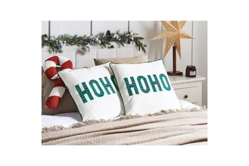 Prydnadskuddar Joycandy set om 2 Vit/Röd/Grön, Fyrkantig - Vit/Röd/Grön, Fyrkantig - Utemöbler & utemiljö - Dynor - Utomhuskuddar