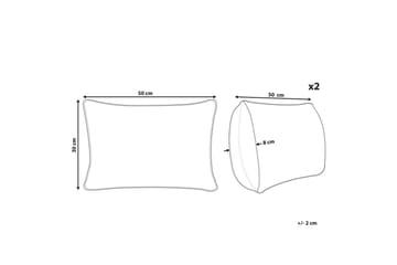 Prydnadskuddar Joycandy set om 2 Vit/Röd/Grön, Rektangulär - Vit/Röd/Grön, Rektangulär - Utemöbler & utemiljö - Dynor - Utomhuskuddar