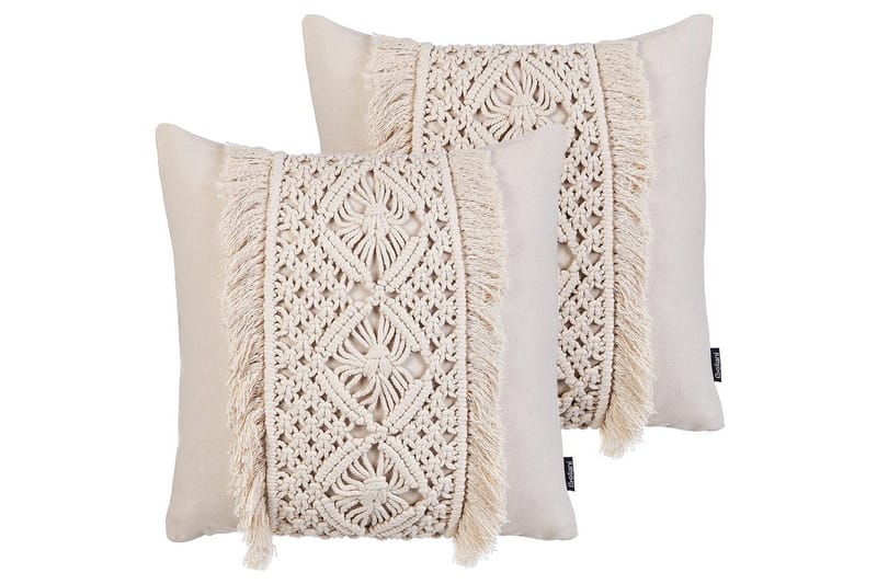 Prydnadskuddar Kalam set om 2 Beige, Beige