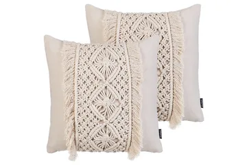 Prydnadskuddar Kalam set om 2 Beige - Beige - Utemöbler & utemiljö - Dynor - Utomhuskuddar