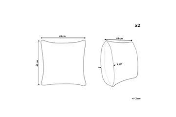 Prydnadskuddar Kasra set om 2 Ljusbeige - Ljusbeige - Textil & mattor - Kudde & kuddfodral - Prydnadskudde & soffkudde