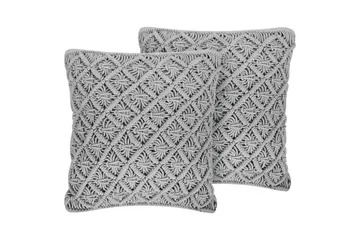 Prydnadskuddar Kizkalesi set om 2 Grå - Grå - Utemöbler & utemiljö - Dynor - Utomhuskuddar