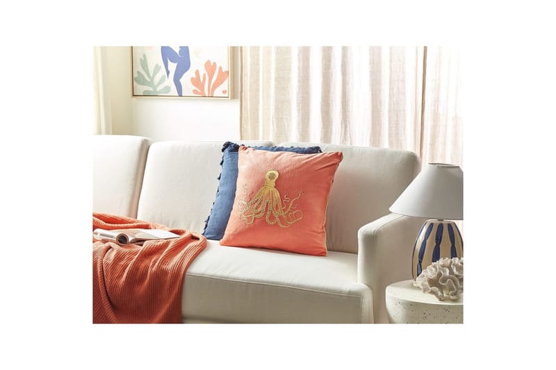 Prydnadskuddar Laminaria Rött/guld - Rött/guld - Utemöbler & utemiljö - Dynor - Utomhuskuddar