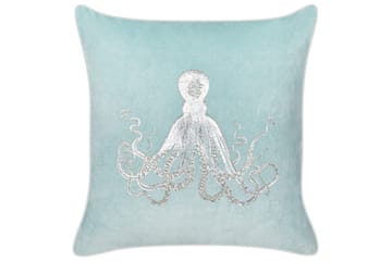 Prydnadskuddar Laminaria set om 2 Blå/Silver - Blå/Silver - Utemöbler & utemiljö - Dynor - Utomhuskuddar