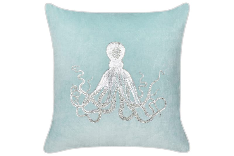 Prydnadskuddar Laminaria set om 2 Blå/Silver - Blå/Silver - Utemöbler & utemiljö - Dynor - Utomhuskuddar