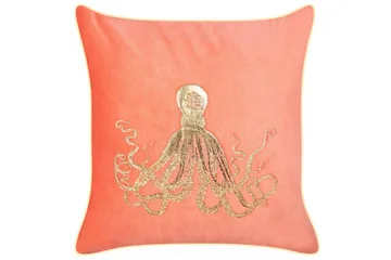 Prydnadskuddar Laminaria set om 2 Rött/guld - Rött/guld - Utemöbler & utemiljö - Dynor - Utomhuskuddar