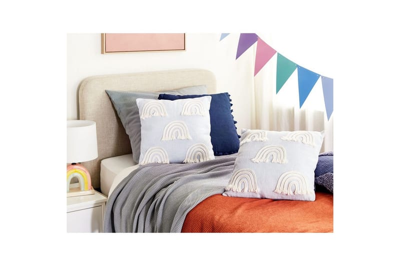 Prydnadskuddar Leea set om 2 Blå/Vit - Blå/Vit - Utemöbler & utemiljö - Dynor - Utomhuskuddar