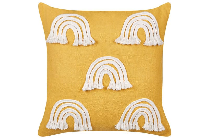 Prydnadskuddar Leea set om 2 Gul/Vit - Gul/Vit - Utemöbler & utemiljö - Dynor - Utomhuskuddar