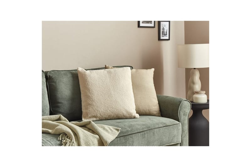 Prydnadskuddar Leuzea set om 2 Beige, 45x45 cm - Beige, 45x45 cm - Utemöbler & utemiljö - Dynor - Utomhuskuddar