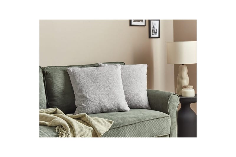 Prydnadskuddar Leuzea set om 2 Grå, 45x45 cm - Grå, 45x45 cm - Utemöbler & utemiljö - Dynor - Utomhuskuddar