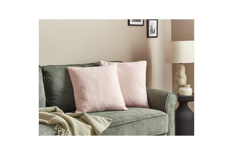 Prydnadskuddar Leuzea set om 2 Rosa, 45x45 cm - Rosa, 45x45 cm - Utemöbler & utemiljö - Dynor - Utomhuskuddar