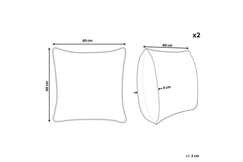 Prydnadskuddar Leuzea set om 2 Rosa, 60x60 cm - Rosa, 60x60 cm - Utemöbler & utemiljö - Dynor - Utomhuskuddar