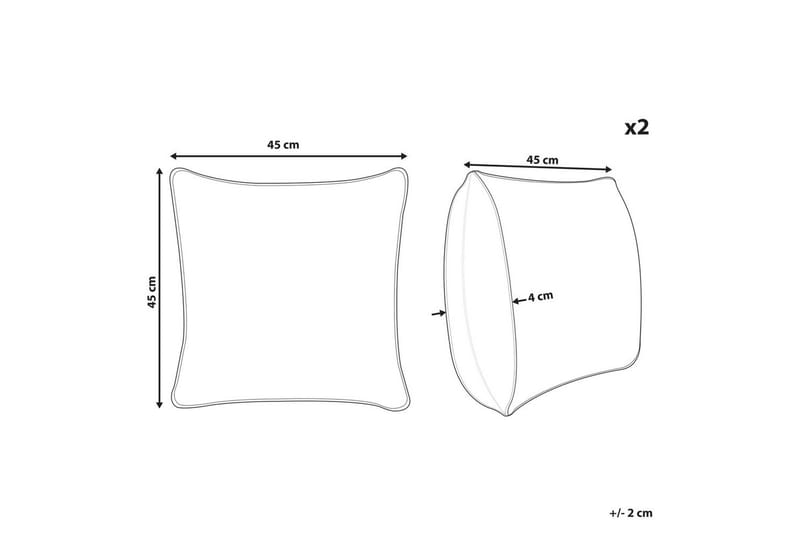 Prydnadskuddar Leuzea set om 2 Sandbeige, 45x45 cm - Sandbeige, 45x45 cm - Utemöbler & utemiljö - Dynor - Utomhuskuddar