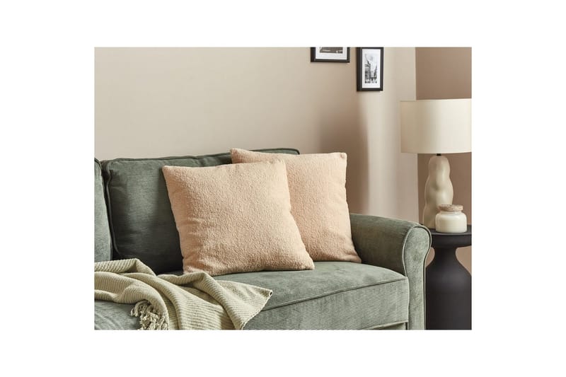 Prydnadskuddar Leuzea set om 2 Sandbeige, 45x45 cm - Sandbeige, 45x45 cm - Utemöbler & utemiljö - Dynor - Utomhuskuddar