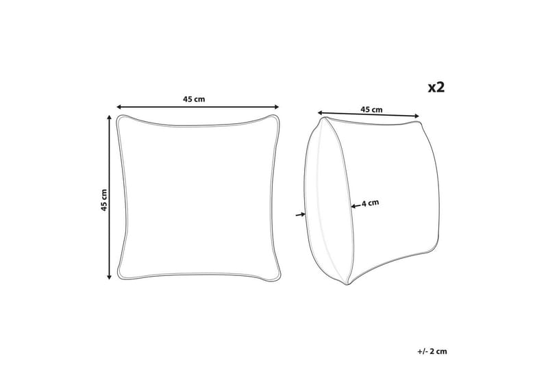 Prydnadskuddar Leuzea set om 2 Vit, 45x45 cm - Vit, 45x45 cm - Utemöbler & utemiljö - Dynor - Utomhuskuddar