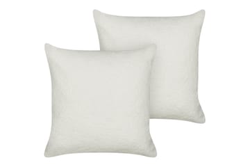 Prydnadskuddar Leuzea set om 2 Vit, 45x45 cm