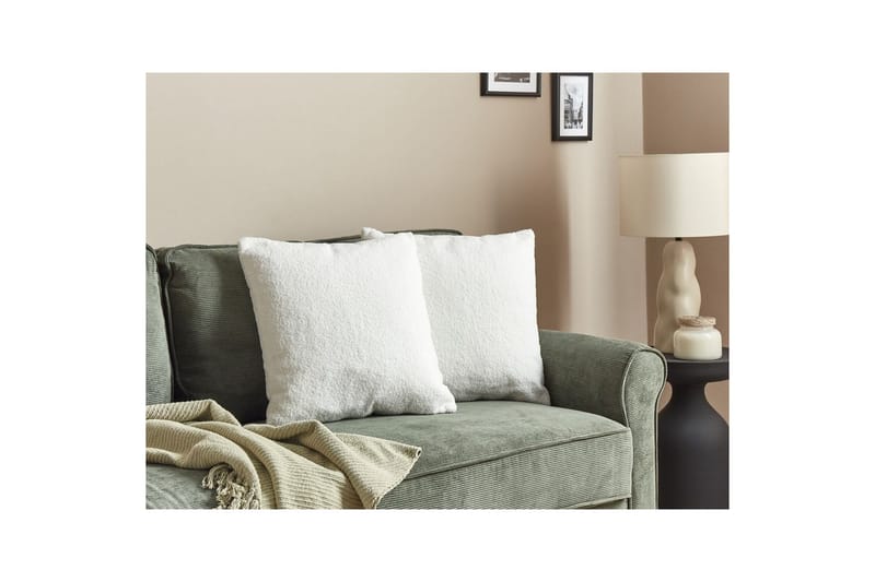 Prydnadskuddar Leuzea set om 2 Vit, 45x45 cm - Vit, 45x45 cm - Utemöbler & utemiljö - Dynor - Utomhuskuddar