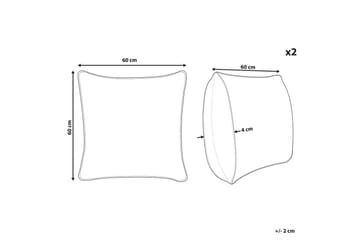 Prydnadskuddar Leuzea set om 2 Vit, 60x60 cm - Vit, 60x60 cm - Utemöbler & utemiljö - Dynor - Utomhuskuddar