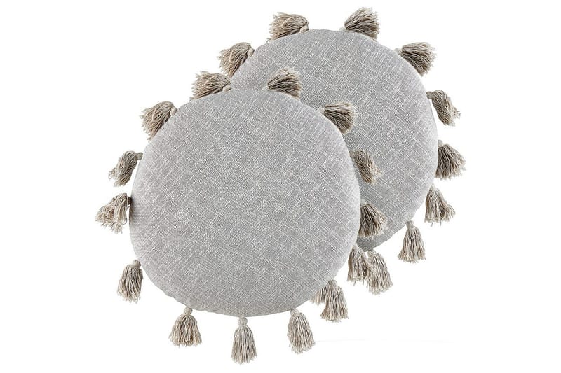 Prydnadskuddar Madia set om 2 Grå, Grå