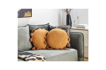 Prydnadskuddar Madia set om 2 Orange - Orange - Utemöbler & utemiljö - Dynor - Utomhuskuddar