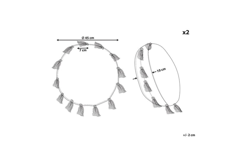 Prydnadskuddar Madia set om 2 Orange - Orange - Utemöbler & utemiljö - Dynor - Utomhuskuddar