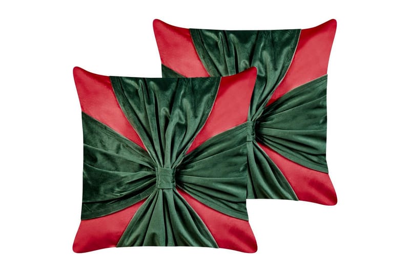 Prydnadskuddar Marshmallow set om 2 Röd/Grön, Röd/Grön