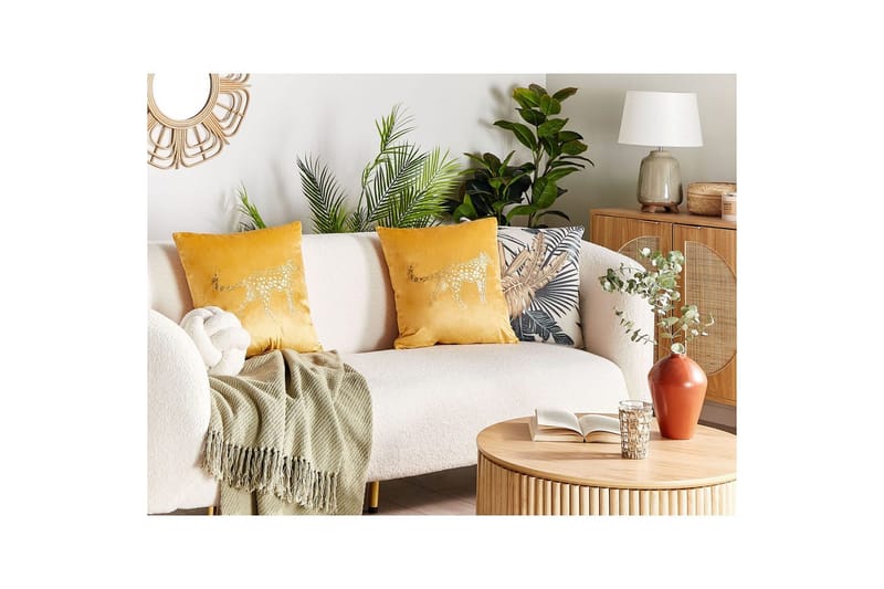 Prydnadskuddar Marula set om 2 Gul/Guld - Gul/Guld - Utemöbler & utemiljö - Dynor - Utomhuskuddar